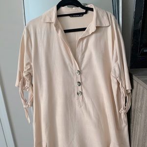 Zara Linen Dress in Blush